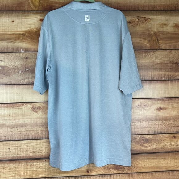 Foot Joy Polo Shirt Mens XL Gray Striped Performance Golf‎ FJ - Picture 2 of 5